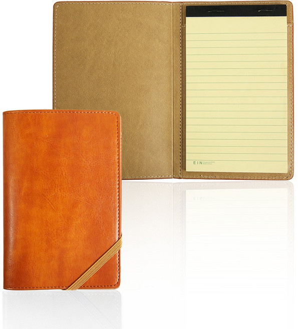 아인텍 핸드메이드 가죽 A6 레포트패드 NEW 슬림 노트패드 사무용품 필기 연습_HH18, 1개, 브라운[H5155]