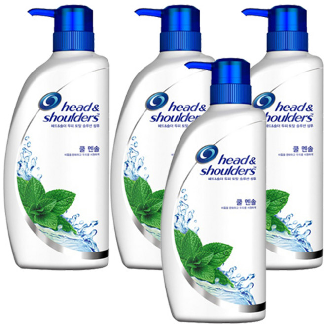 헤드앤숄더 두피 토탈 솔루션 쿨 멘솔 샴푸, 550ml, 4개
