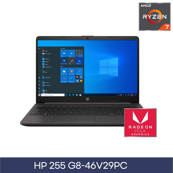 HP노트북 255G8 46V29PC AMD Ryzen7 5700U 램8GB NVME SSD 256GB 15.6인치FHD 윈도우11, 윈도우 11 프로, 8GB, 실버