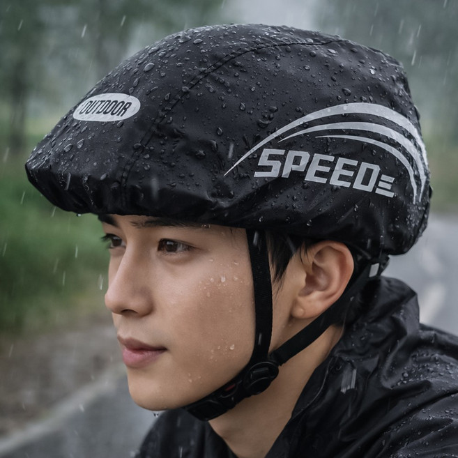자전거 헬멧커버 방수 방풍 방진 우천 대비 라이딩 커버 블랙