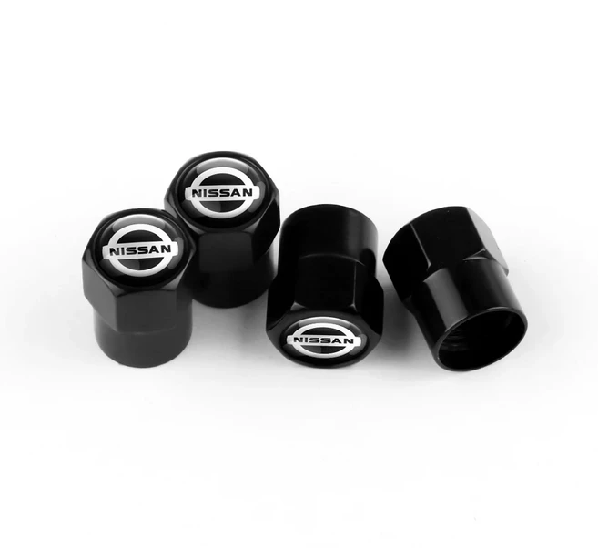 닛산 니스모 엑스트레일 알메라 캐시카이 쥬크 티아나 J32 스카이라인용 4개 알로이 자동차 타이어 밸브 커, 06 Black--Nissan