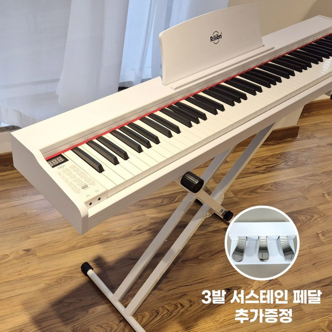 릴리온 88건반 디지털피아노 벤츠 블랙 애쉬 우드형, RK-5130, 우디 화이트(X), 1개
