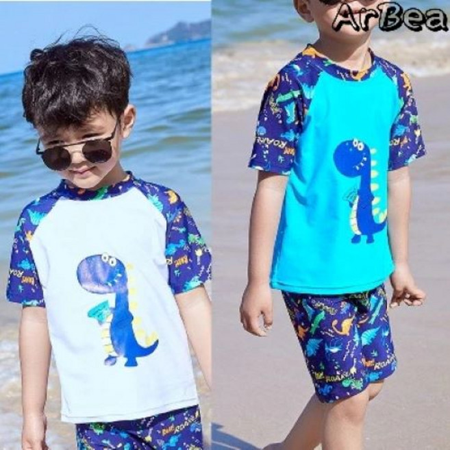 Arbea 兒童泳衣 恐龍圖案 套裝 C911
