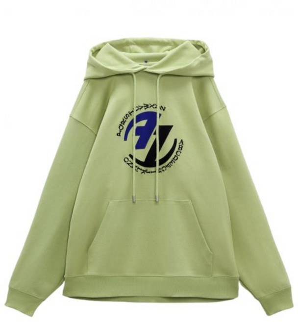 [정품아닐시3배보상] 자라 x 아더에러 자수 후드 스웨트셔츠 라이트 그린 Zara x Ader Error Embroidery Hooded Sweatshirt