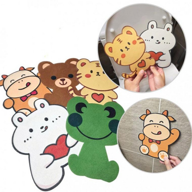 동물 탈취 변기뚜껑 스티커 5종세트, 단일상품1, 개, 5종(1세트)