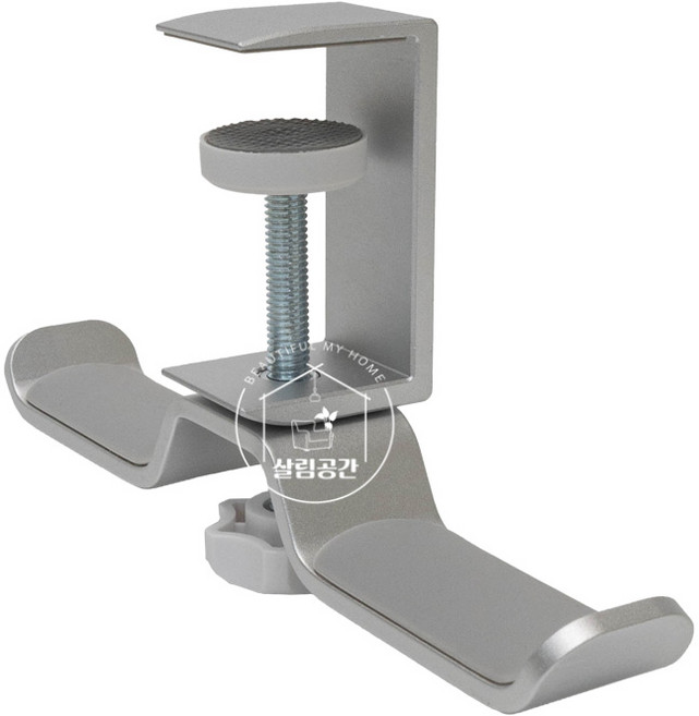 살림공간 책상 가방걸이 무타공 스테인레스, 1개, 실버