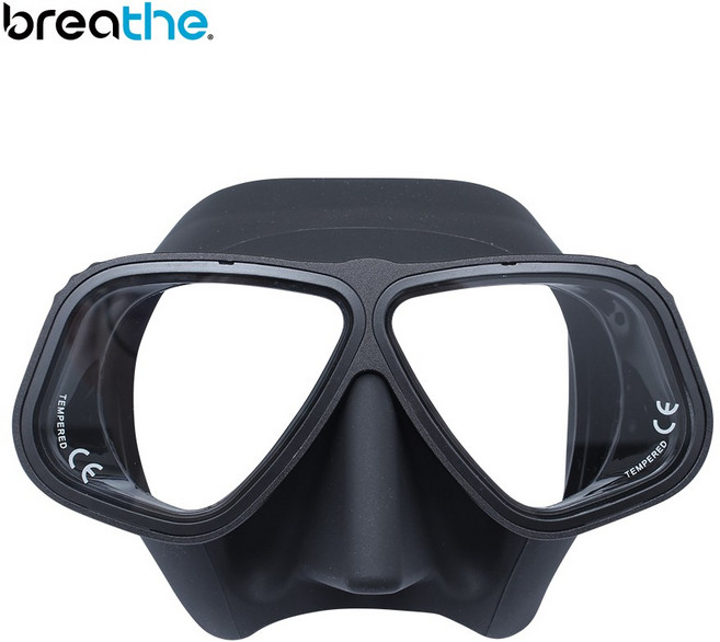 breathe. 強化玻璃潛水面鏡 CE, 黑色