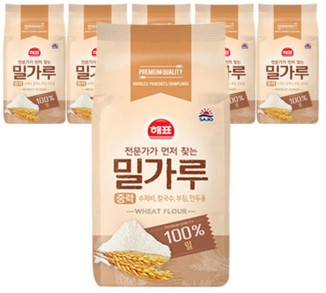 해표 중력 밀가루, 6개, 2.5kg