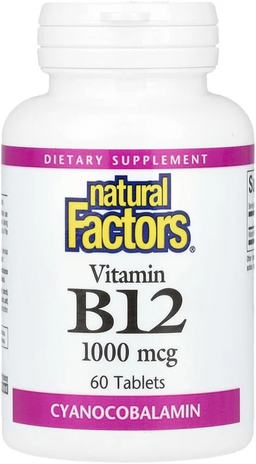 네츄럴팩터스 비타민B12 1000 mcg 60정, Natural Factors 비타민B12 1000 mc, 5개 - 쿠팡