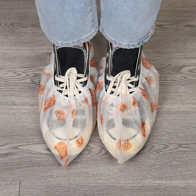 이쿠이칸 일회용 신발커버 미끄럼 방지 내마모성 HJYCXXT001BAI50P, 화이트, 50개