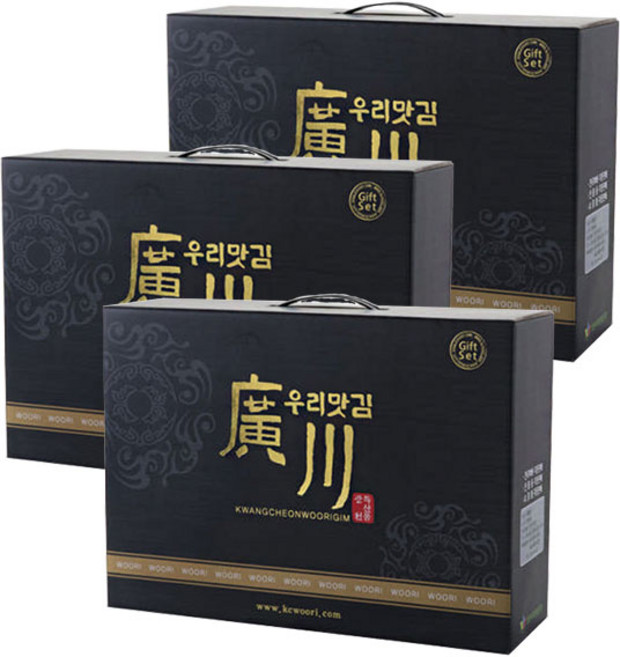 [지노앤코] 광천우리맛김 식탁16봉세트 재래+파래 식탁김, 3개