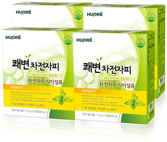 쾌변 차전자피 식이섬유 차전자피분말, 225g, 4개