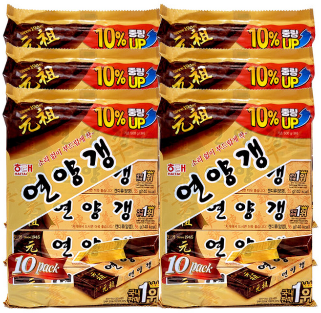 해태 연양갱 원조 양갱이 탕비실간식, 550g, 6개
