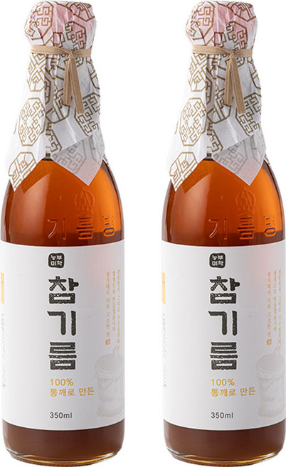 [농부미학] 저온압착 참기름 350ml + 참기름 350ml, 2개