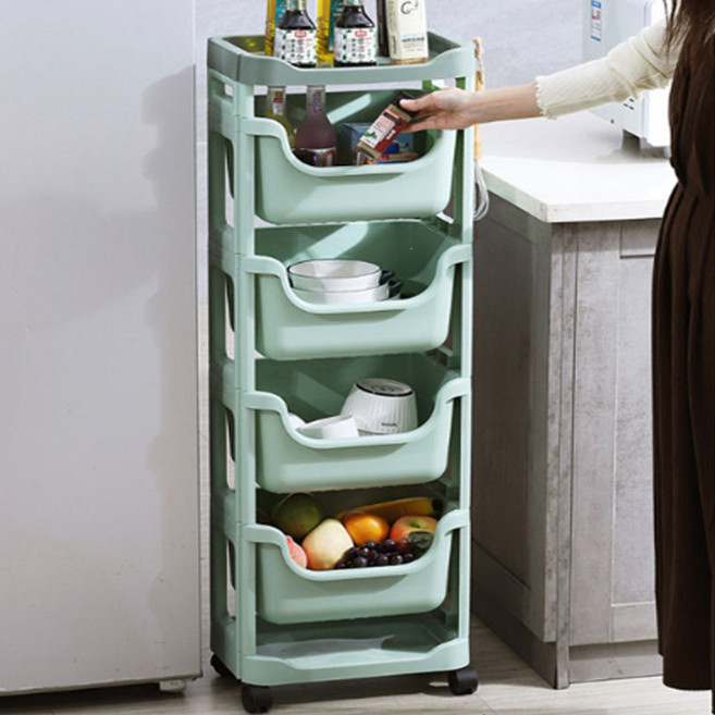 튜링테 미용실 이동식 수납함 트레이 업소용 4단 선반