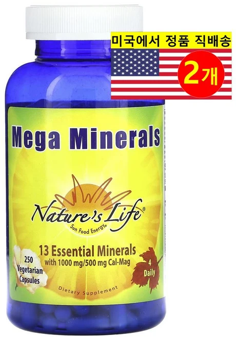Nature's Life 메가 미네랄 13종 Mega Minerals, 2개, 250정 - 쿠팡
