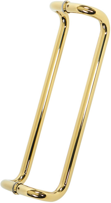 철물이네 강화도어 손잡이 340mm 꺽인 원형 19파이 스텐, 골드유광