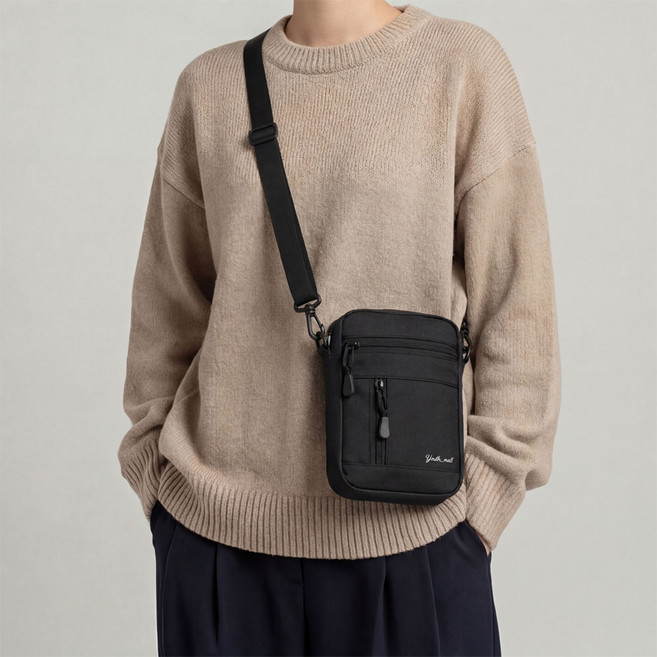 남녀공용 미니 지퍼형 크로스백