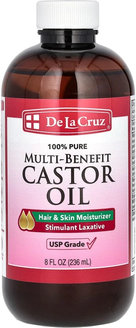 De La Cruz 순수하고 다기능의 100% 캐스터오일 236ml(8fl oz), DeLaCruz순수하고다기능의100캐스터오일236ml8, 1개, 236ml - 쿠팡