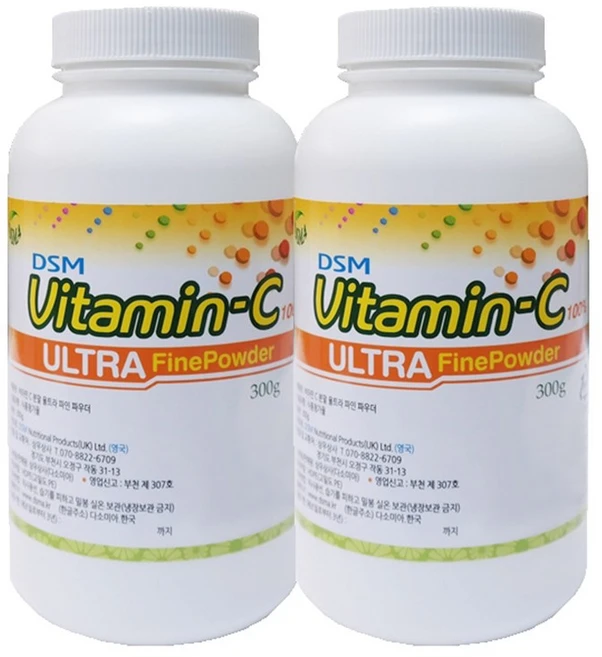 영국산 DSM 분말비타민C 울트라 파인 600g(300g 1+1), 300g, 2개 - 쿠팡