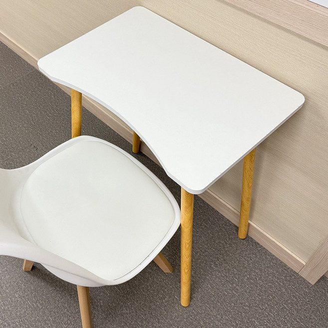 SET 상품_ DIY 책상+의자 공부 독서실 학원 서재 컴퓨터 노트북 보조 책상 1인용 테이블 조립식 간이, 베이지+의자 SET