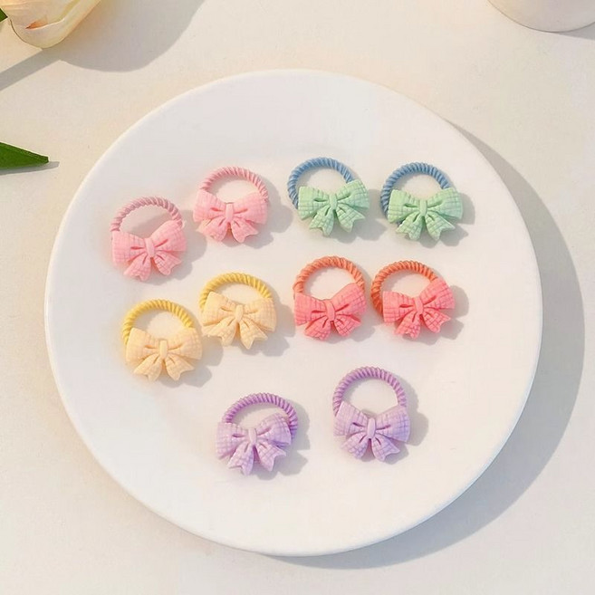 [매장 핫셀링] 애완동물 전용 머리 묶는 작은 고무줄 강아지 헤어핀 헤어 장식 머리띠 땋은 머리끈 헤어밴드 고무줄 머리끈, 다이아몬드 모양의 리본, 1개