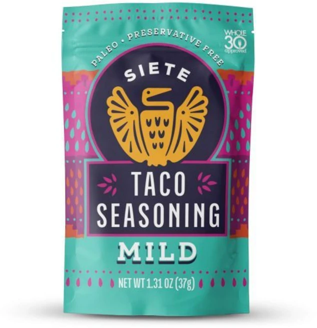 Siete 마일드 타코 시즈닝 믹스 글루텐 프리 비건 팔레오 방부제 없음 전체 30개 승인(6포) 42회분, 1개, 37g - 쿠팡