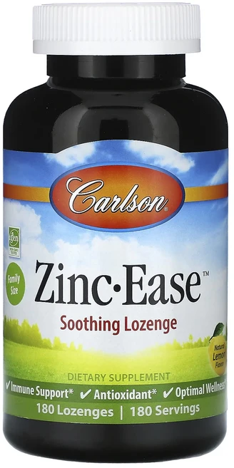 단백질 비타민 철분 마그내슘 칼슘 Carlson Zinc-Ease 진정 사탕 정제 천연 레몬 맛 사탕 정제 180정(사정당 10mg) 고루고루섭취해주세요, CarlsonZincEase진정사탕정제천연레몬맛사탕정제, 1개 - 쿠팡