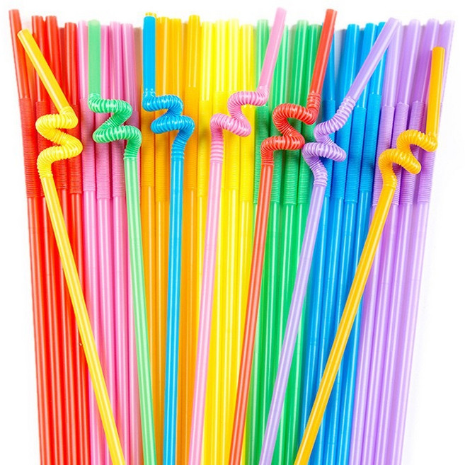 BLOWFISHFUGU 컬러일회용빨대 주스 커피 빨대 구부러진 빨대, 1개, 색상무작위