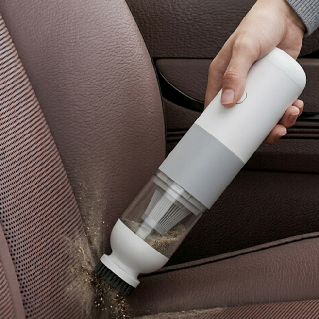 세지아 무선 미니 청소기 차량용 핸디, 화이트