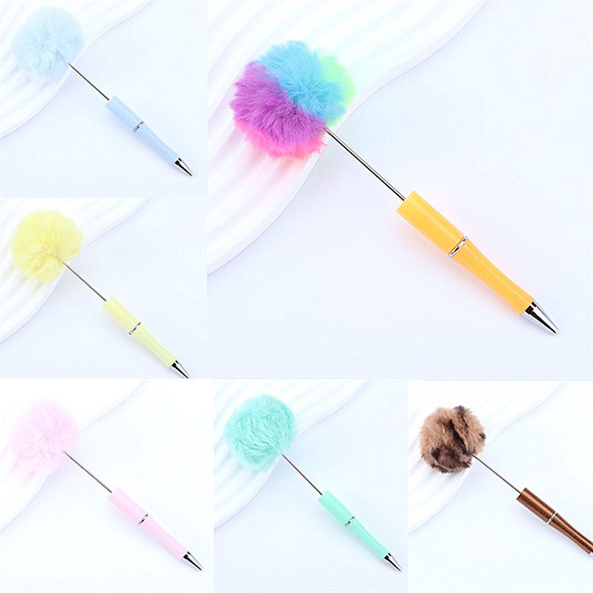 볼펜 비즈펜 DIY 만들기재료 사무용 볼꾸재료, 38(털볼) 무지개