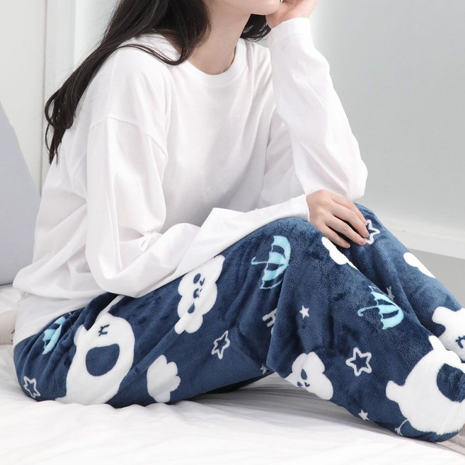 더유즈 코끼리 겨울 수면바지 극세사잠옷 파자마 홈웨어 WB26F35 jun+22646lq