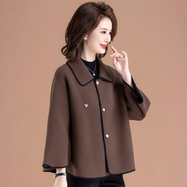 TIMEPURE 중년 여성용 봄 가을 숏 자켓 세련되고 우아한 분위기 동안 느낌 작은 키 여성에게 잘 어울리는 데일리룩 아우터