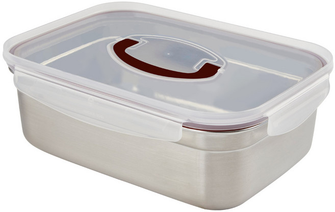 국산 스텐 밀폐용기 사각 반찬통 김치통, 2800ml, 1개