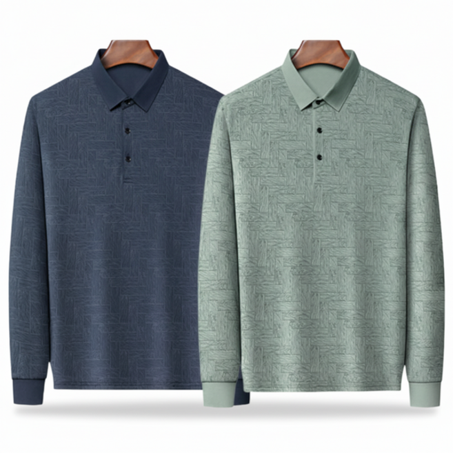 1+1 남성 폴로 셔츠 긴팔 티셔츠 골프웨어 카라티 캐주얼 데일리 남자 상의 티 비즈니스 스타일 패션 트렌드 셔츠 비즈니스 봄 가을 겨울 루즈핏 이너 탑 웨어