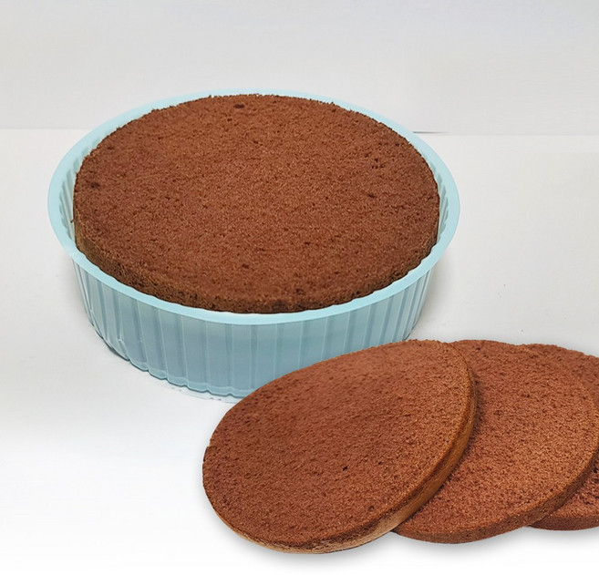 [미나미제과] 초코케익시트 2호 (17cm) 3단 슬라이스 달콤하고 부드러운 수제 케이크시트, 1개, 280g