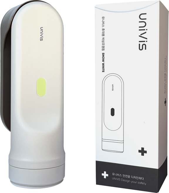 [유니비스] 휴대용 LED 소방 화재 비상손전등 비상조명등 후레쉬, 스노우화이트, 1개