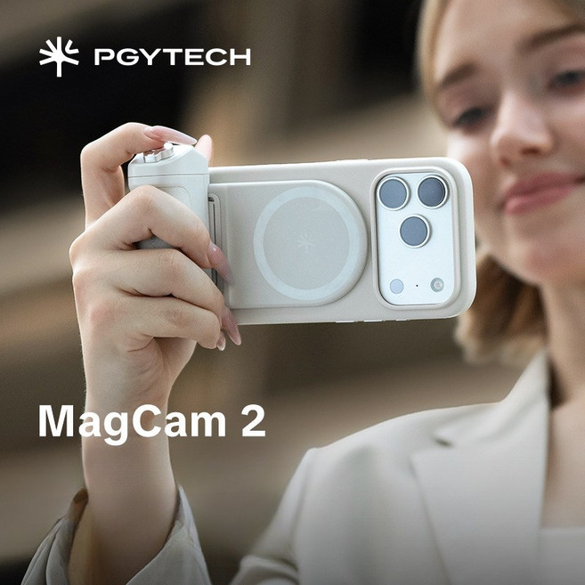 PGYTECH 피지테크 MagCam2 맥세이프 스마트폰 자석 셀카 홀더 블루투스 리모컨 램프 옵션, 핸들 그린