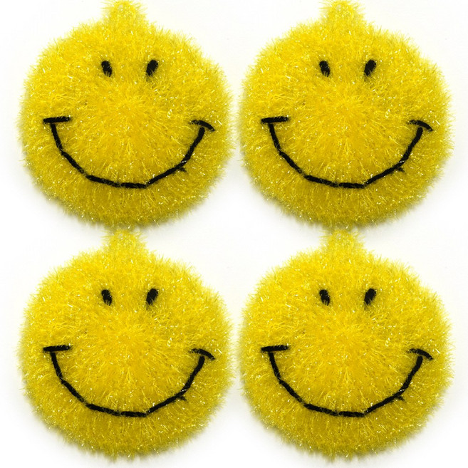 바로싹 거품가득 두겹 스마일 수세미, 1세트, 8개