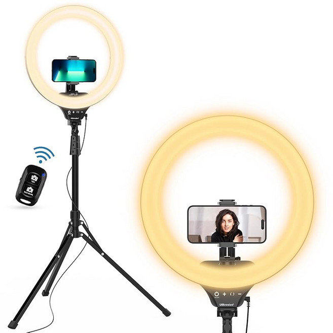 UBeesize LED 14 158cm 5 링 라이트 인치 스마트 폰 삼각대 스턴트 포함 촬영, 1개