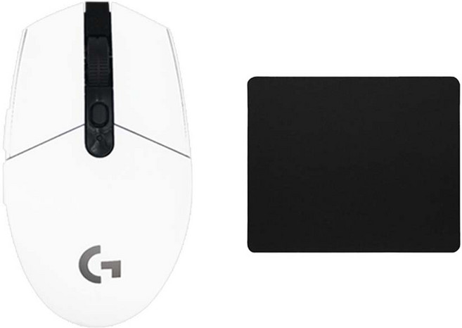 로지텍 G304 LIGHTSPEED 무선 마우스 + 마우스패드, 화이트 + 마우스패드, G304 (정품) 화이트