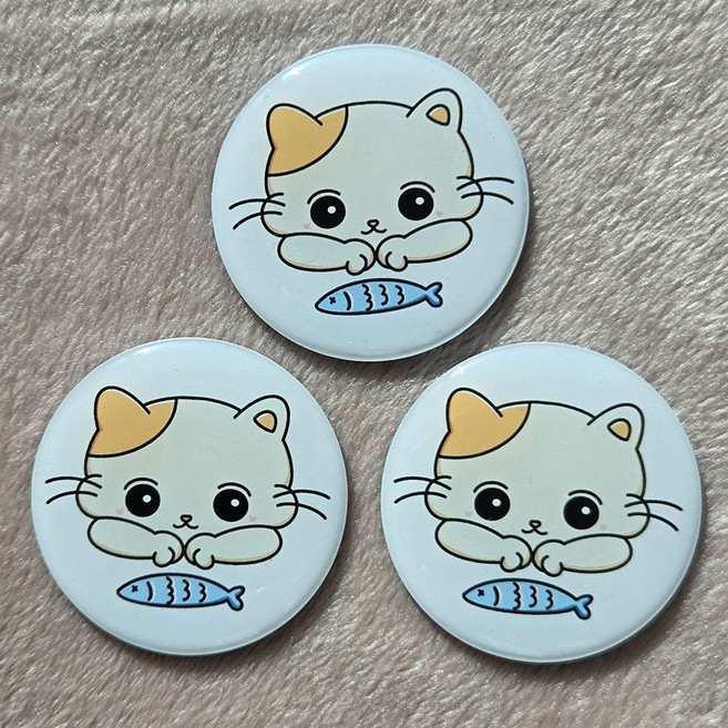 톡태그키 RFID 도어락 스티커 카드키 그립톡사이즈 빅라인, 3개, 빅 배고픈뚱냥이