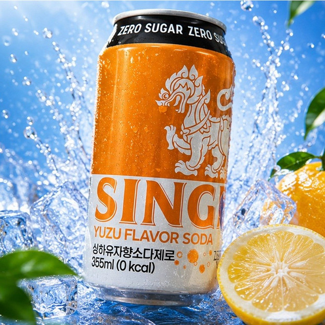 싱하 유자향소다 제로, 12개, 355ml