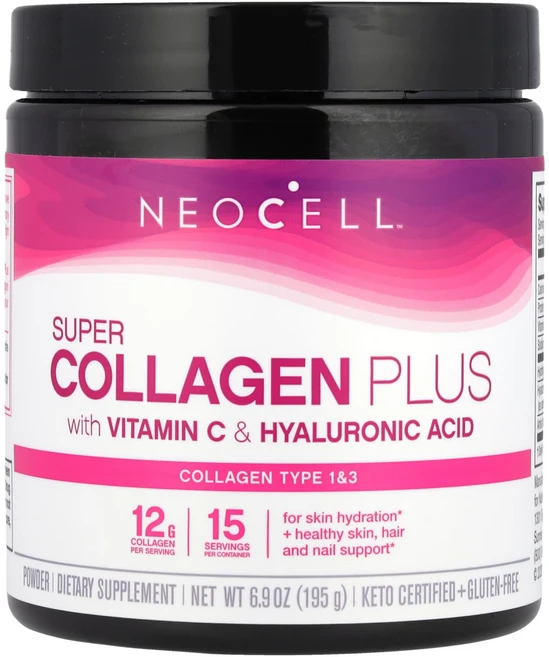 네오셀 NeoCell 비타민C and 히알루론산 함유 슈퍼 콜라겐 플러스 195g(6.9oz) NEL-12958, NeoCell 네오셀 비타민C & 히알루론산 함유 슈퍼, 1개, 195g - 쿠팡
