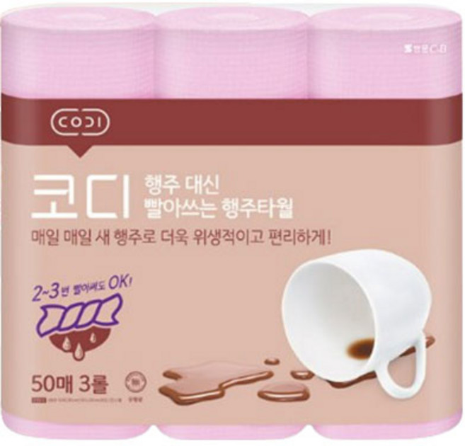 코디 행주 대신 빨아쓰는 5단계 행주타월, 50매입, 3개
