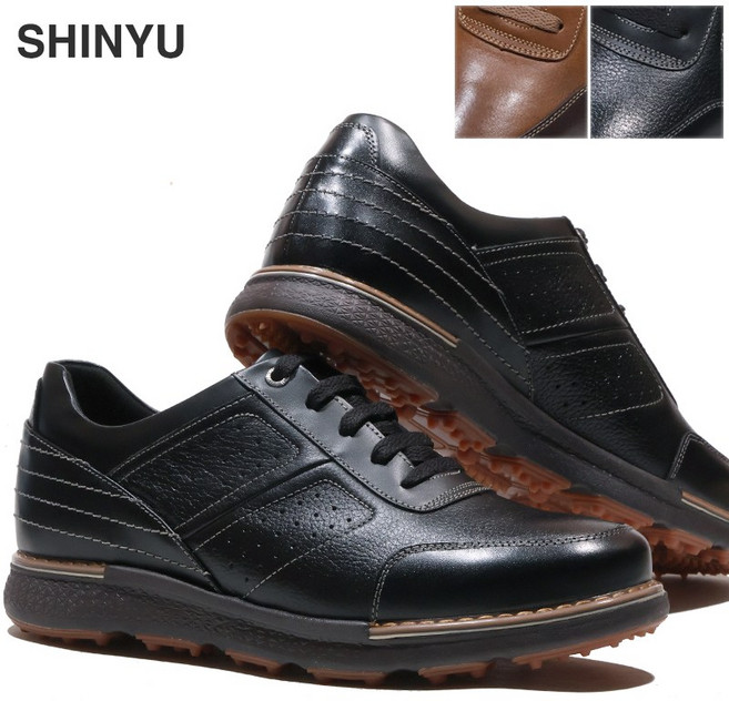 신유 남자 소가죽 스니커즈 발편한 캐주얼 정장 운동화 D2045