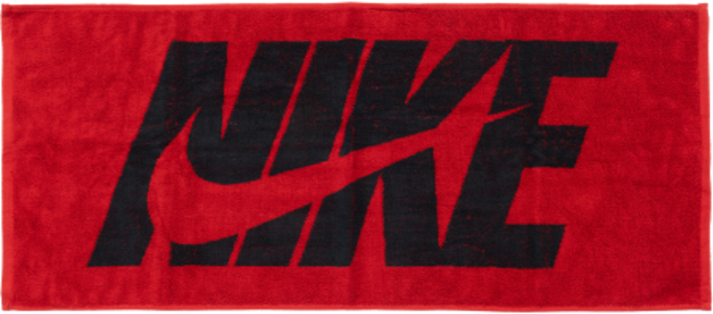 나이키 수건 자카드 그래픽 미디엄 스포츠 타월, 1개, 레드/블랙