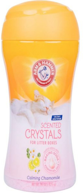 암 앤 해머 고양이 크리스탈 탈취제 모래 상자용 진정 라벤더 바닐라 향 냄새 제거제 배변 처리용 제어제 반려동물 용품 15온스, Calming - Chamomile, 15 Ounce (Pack of 1)