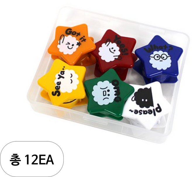 마그피아 별형 자석홀더, 혼합색상, 12개
