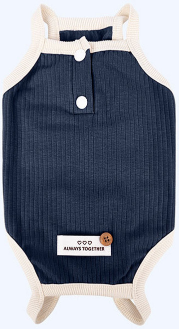 Hengcang강아지 단색 배 보호 옷, 남색, 1개